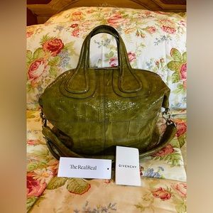 GIVENCHY Green Patent Leather Medium Nightingale Bag STUNNING COLOR